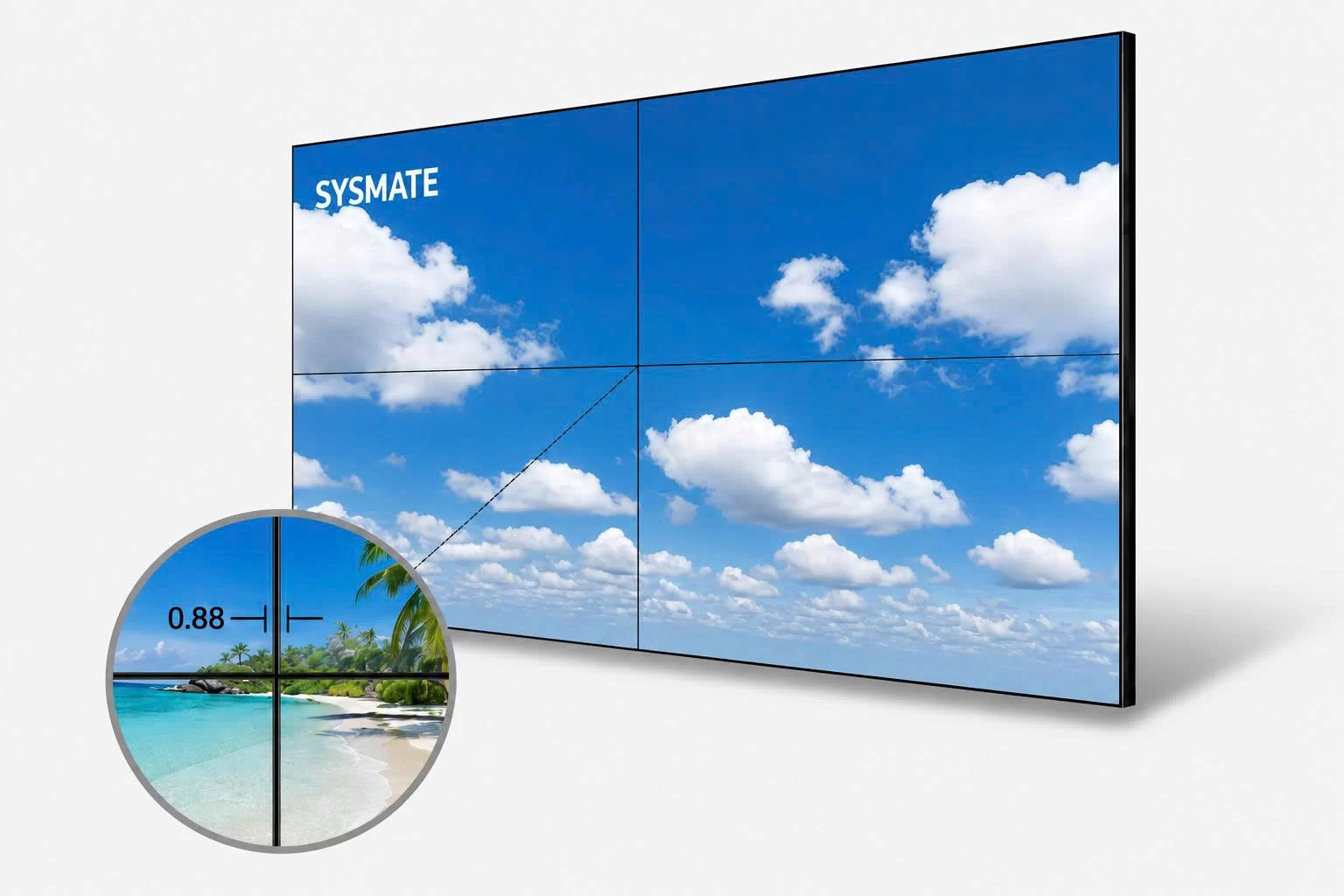 Màn hình ghép Sysmate 55 inch viền 0.88 SYS-MWH-55E7A